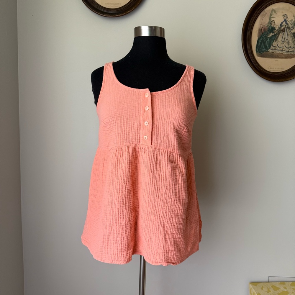 Bright coral peplum maternity blouse - Isabel Maternity